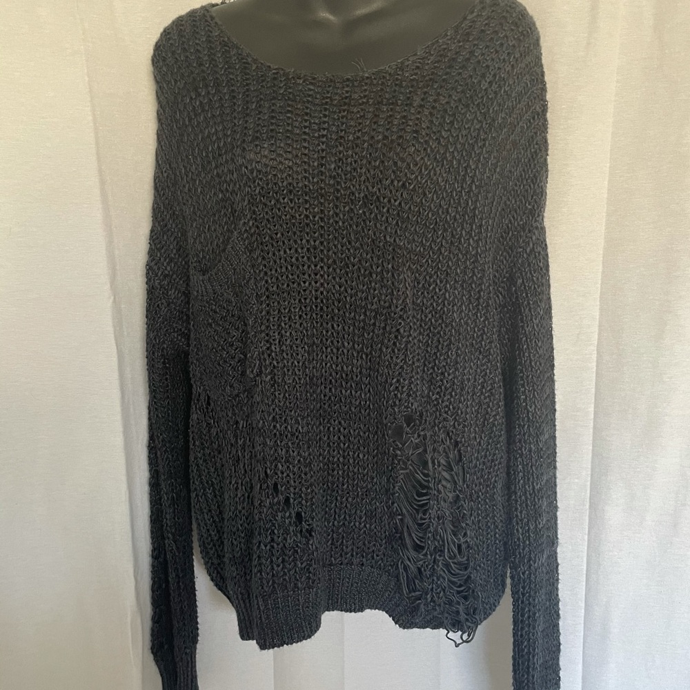 Blue Distressed Sweater